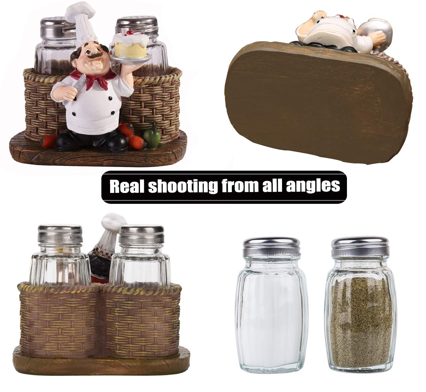 Blessed Family glass spice jars with holder provide organized, accessible seasoning.