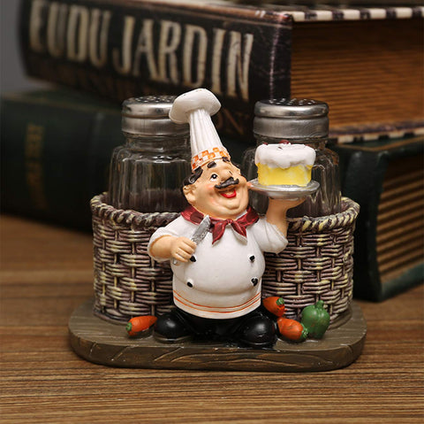 Blessed Family kitchen decor chef figurine enhances restaurant or bakery ambience.