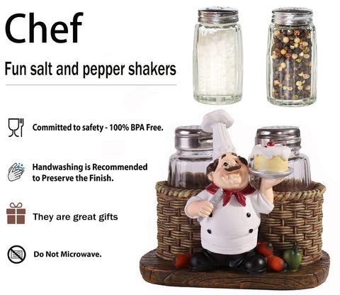 Blessed Family sitting chef decorative statue adds charm to kitchen decor.