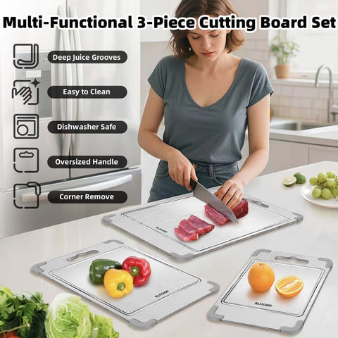 Blfichop cutting board with anti-slip removable corner pads for stable chopping.