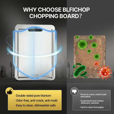 Blfichop titanium board is dishwasher safe for easy cleaning.