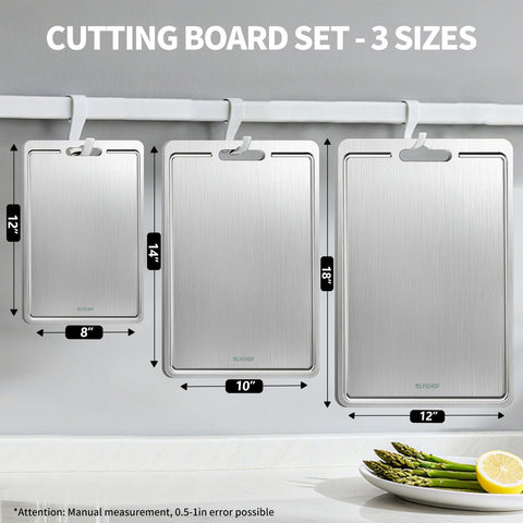 Blfichop titanium cutting board dual surface for fruits and vegetables.