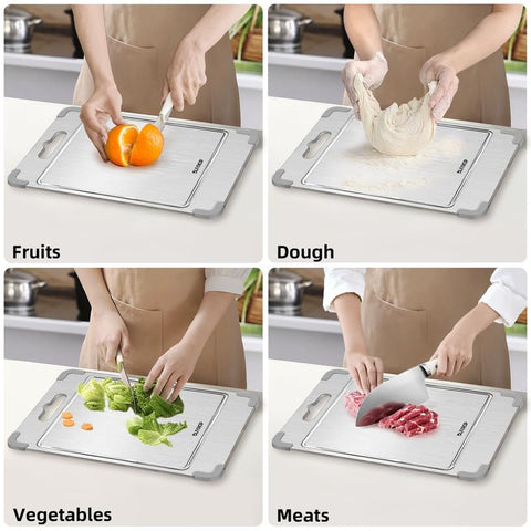 Blfichop board with removable corner guards for thorough cleaning and slip resistance.