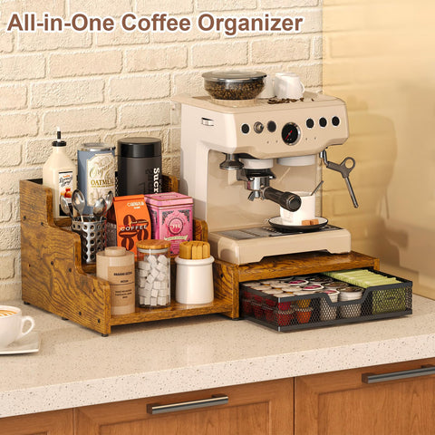 Bliesosfud K-Cup drawer holds 28–34 pods for quick, organized brews.