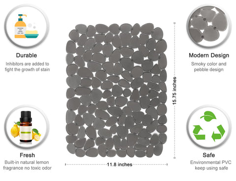 Bligli Pebble Sink Mat for dishes-drying enables quick water drainage and air drying.