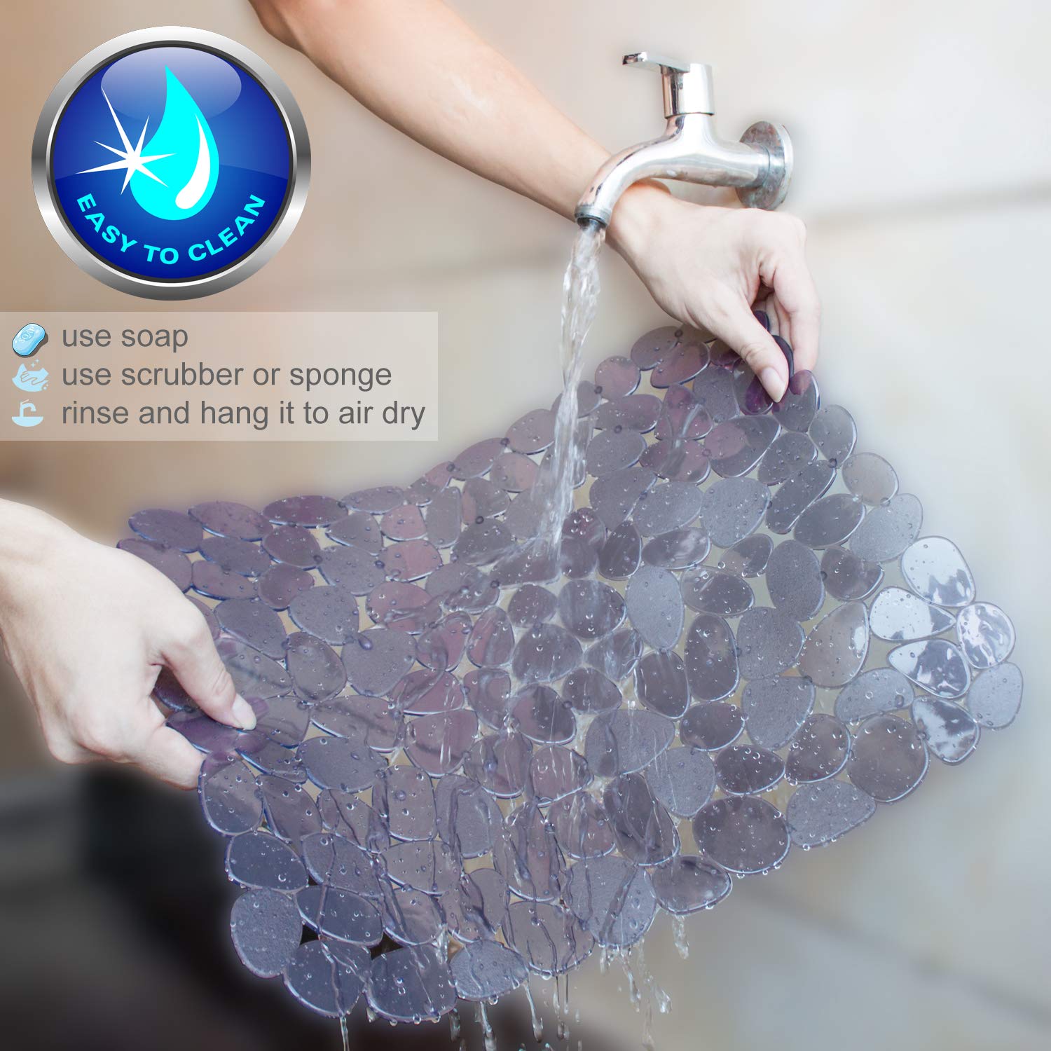 Bligli Pebble Sink Mat easy-clean design simplifies washing and quick drying after meals.