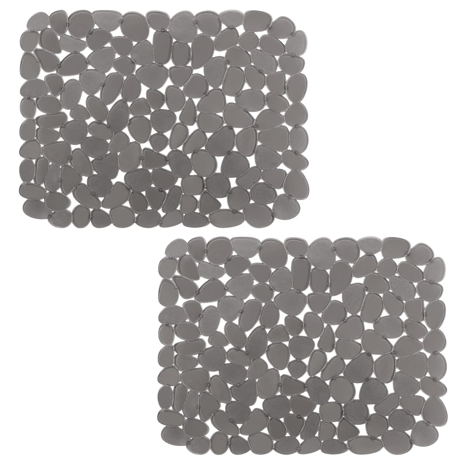 Bligli Pebble Sink Mat two-pack in grey protects sink surfaces while cushioning delicate dishes.