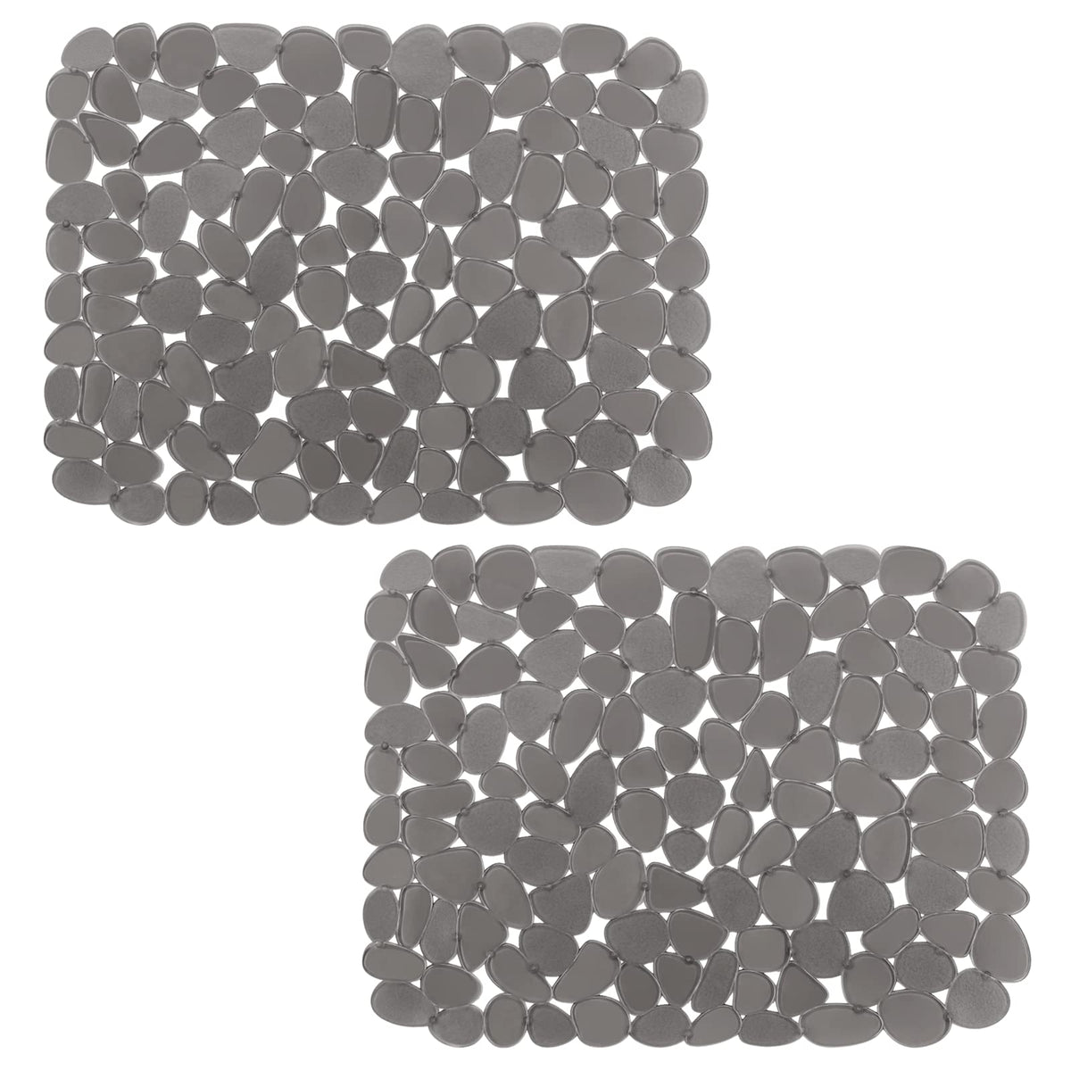 Bligli Pebble Sink Mat two-pack in grey protects sink surfaces while cushioning delicate dishes.