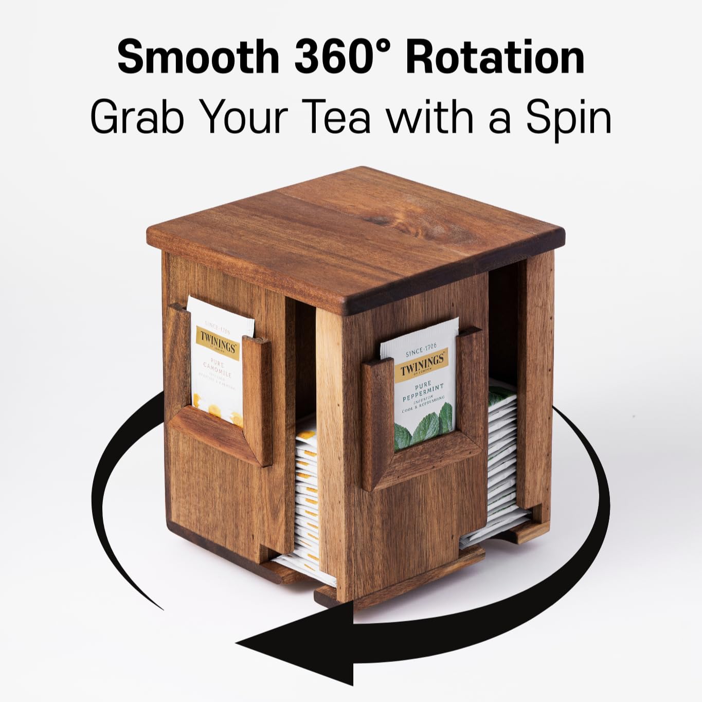 Blissli compact tea storage box fits counters while offering ample capacity.