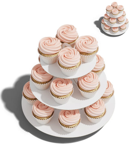 Blissur Cupcake Stand Tower assembled on table for an elegant dessert display