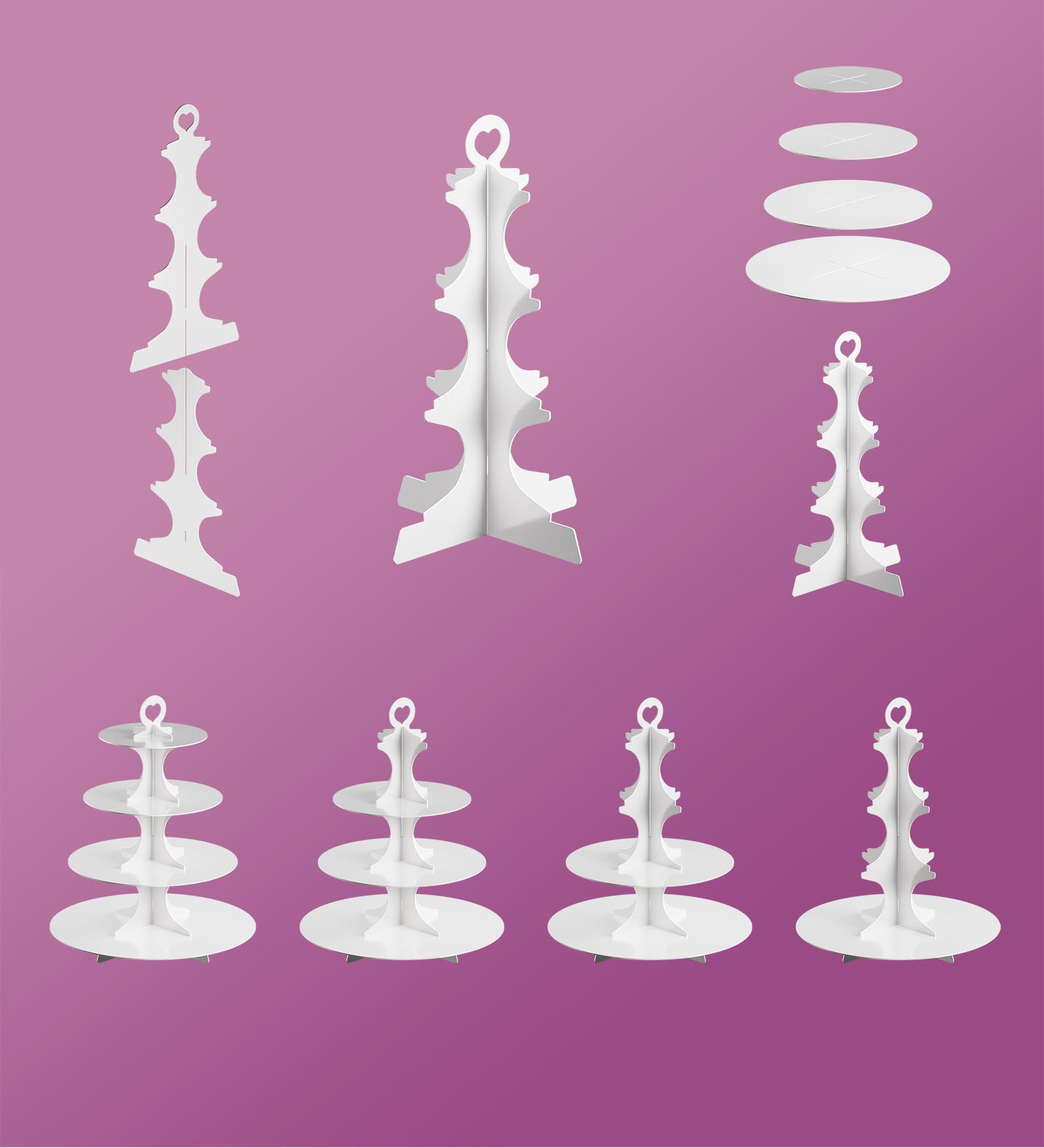 Blissur wedding-friendly white cupcake stand complements elegant receptions.