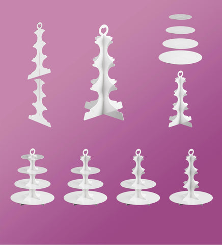 Blissur wedding-friendly white cupcake stand complements elegant receptions.