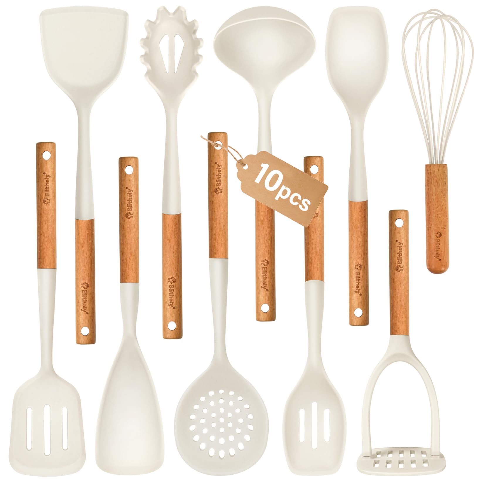 Blithely 10-piece silicone utensils set full view for versatile cooking