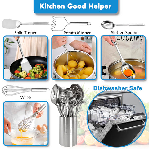 Blithely 11-piece set with holder is built for high-heat cooking.