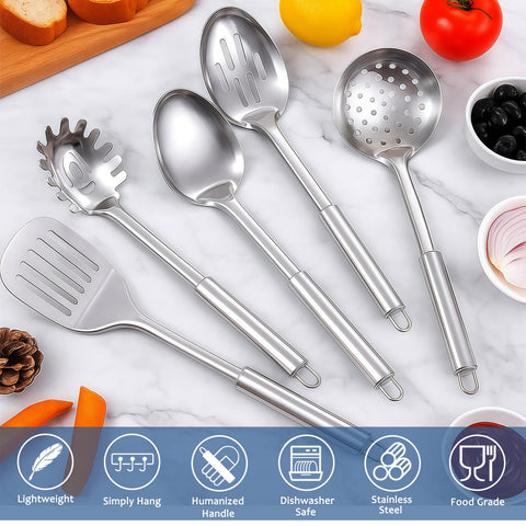 Blithely turners in polished stainless steel for quick flipping and precise cooking.