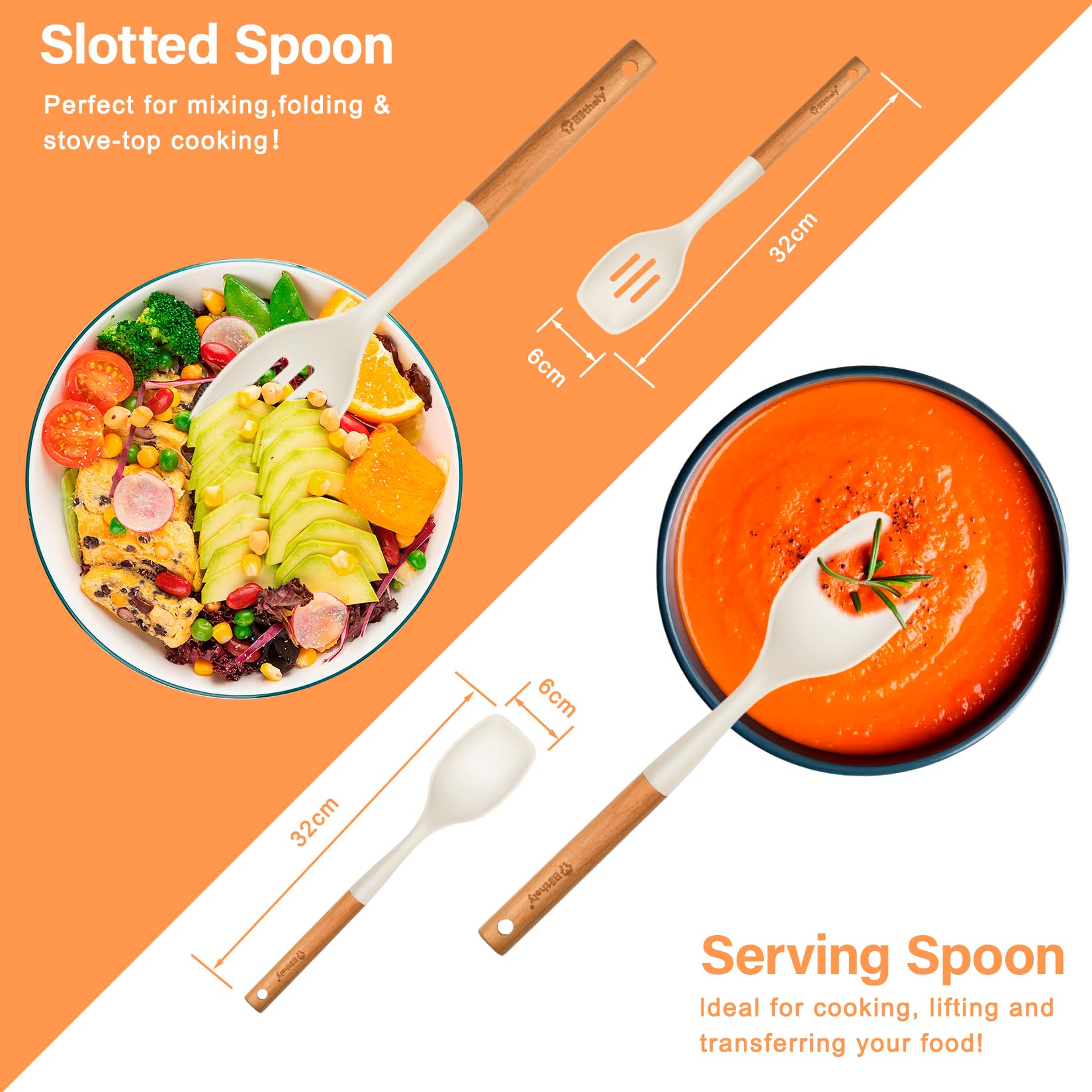 Blithely ergonomic wooden handle reduces hand fatigue during long cooking