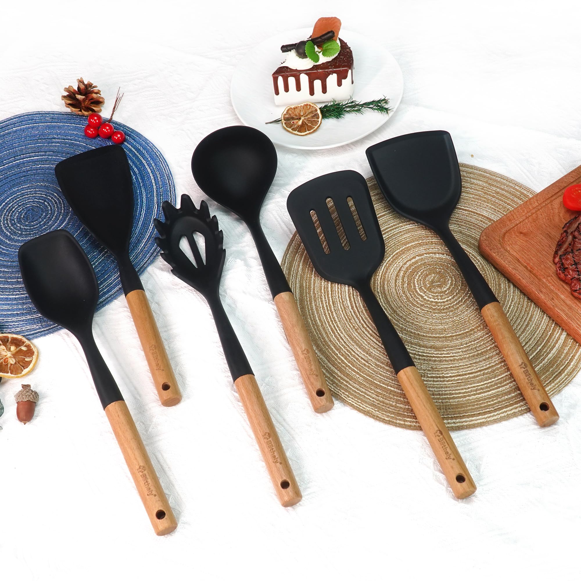 Blithely potato masher silicone, comfortable grip for easy mashing.