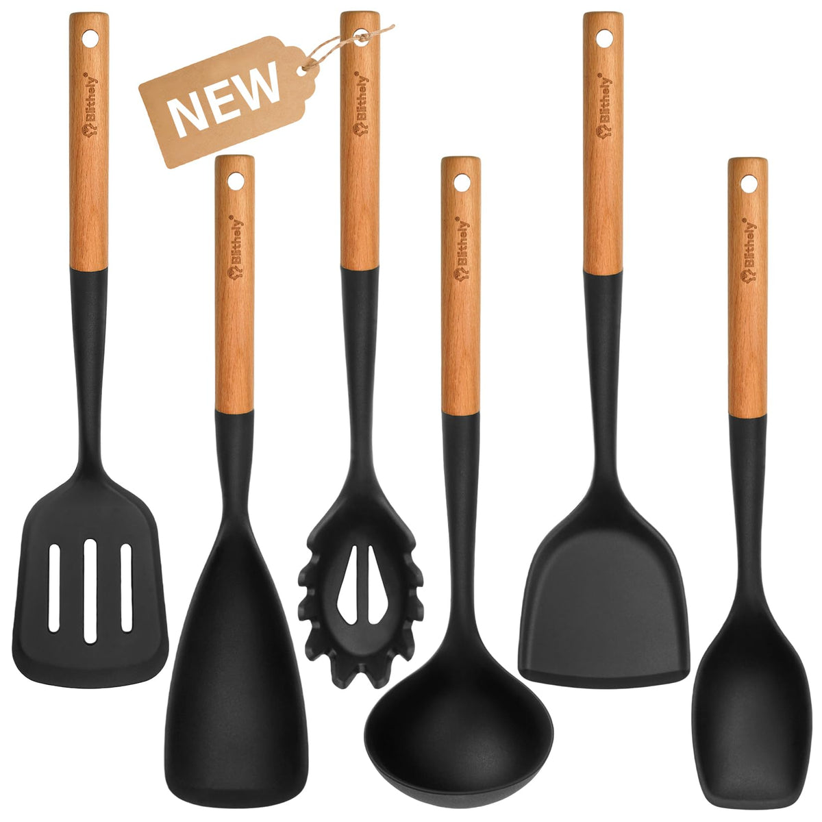 Blithely silicone spoon shows a durable, heat-resistant tool for safe stirring in hot sauces and soups