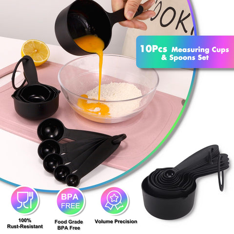 Blithely measuring cups and spoons simplify precise cooking measurements