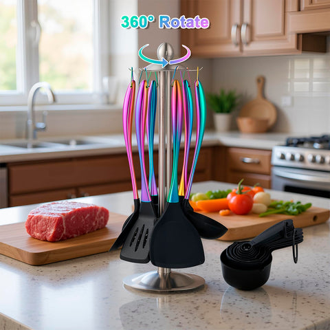Blithely slotted turner protects nonstick surfaces while flipping
