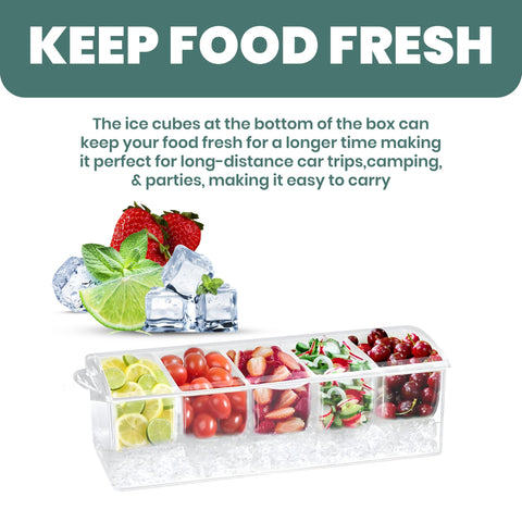 BLIVORRA garnish tray with lids keeps ingredients fresh and protected.