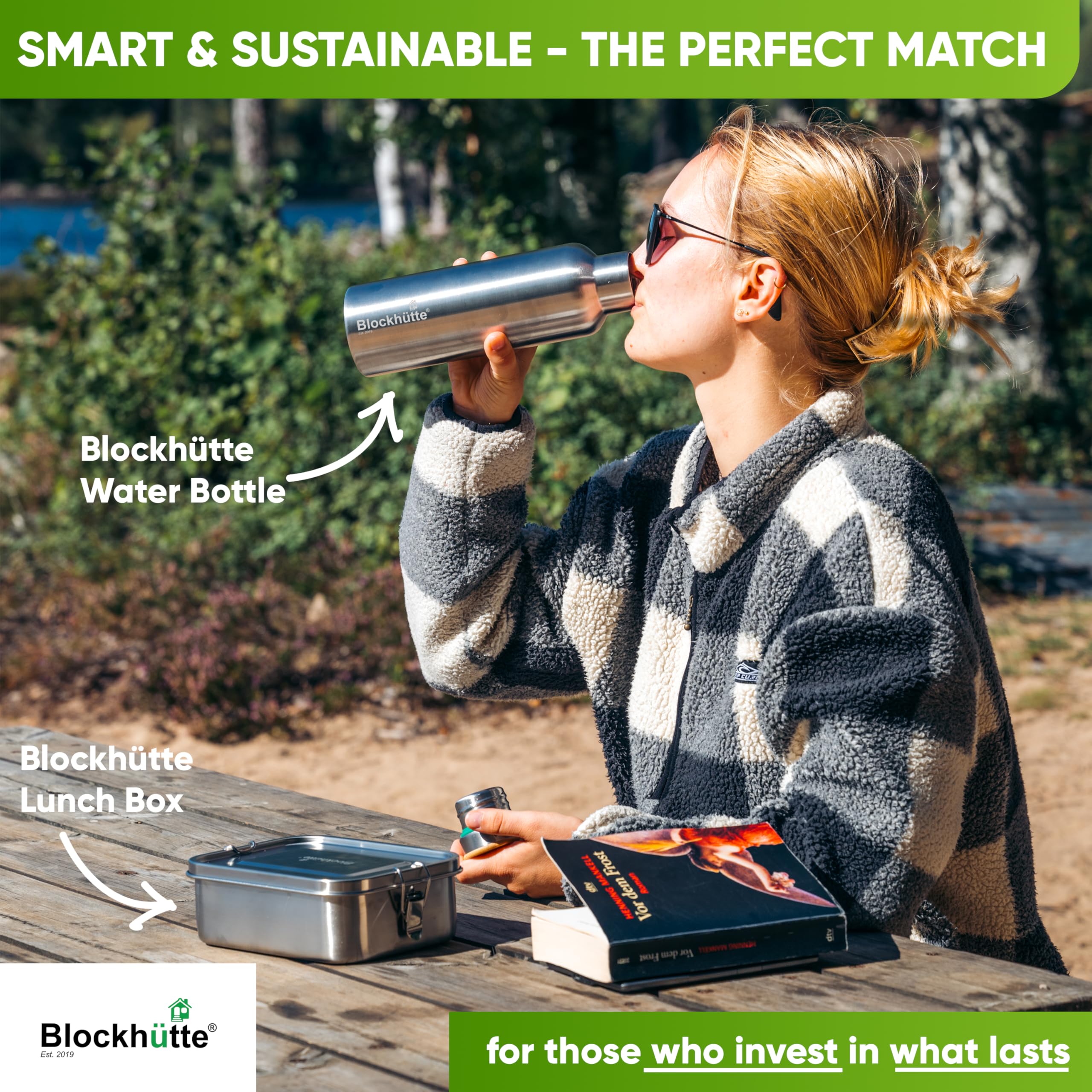 Blockhuette 18 oz capacity fits kids lunches and adults snacks