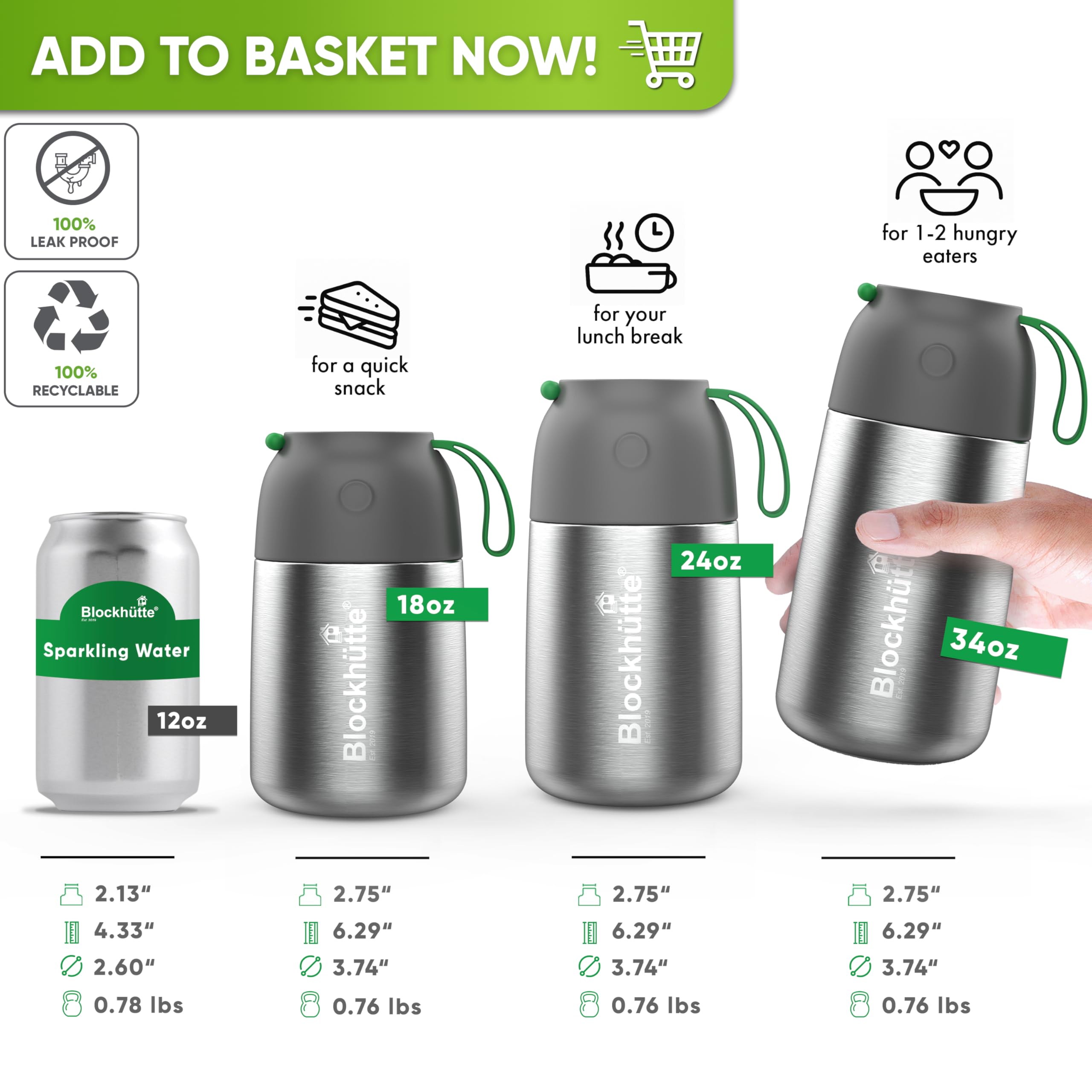 Blockhuette cleaning brush included for easy maintenance after meals