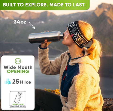 Blockhütte stainless steel bottle with leak-proof cap ideal for gym and travel