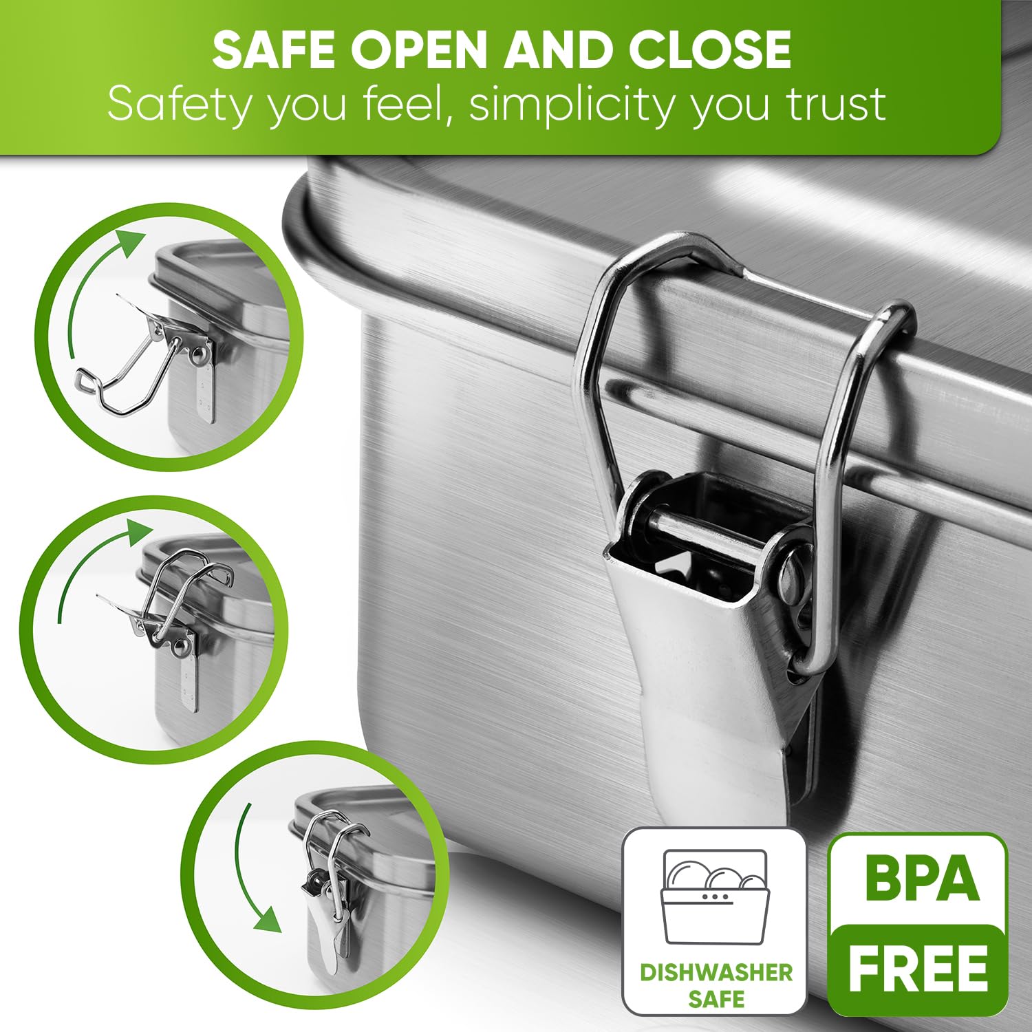 Blockhütte space-saving design Bento box fits neatly in bags and backpacks.