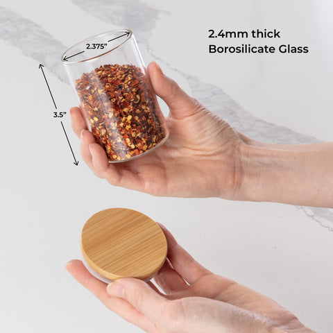 Bloomondo glass spice jar 200ml shows clear view for easy seasoning