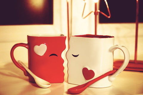 Blu Devil Kissing Mugs top-rack dishwasher-safe for easy cleanup