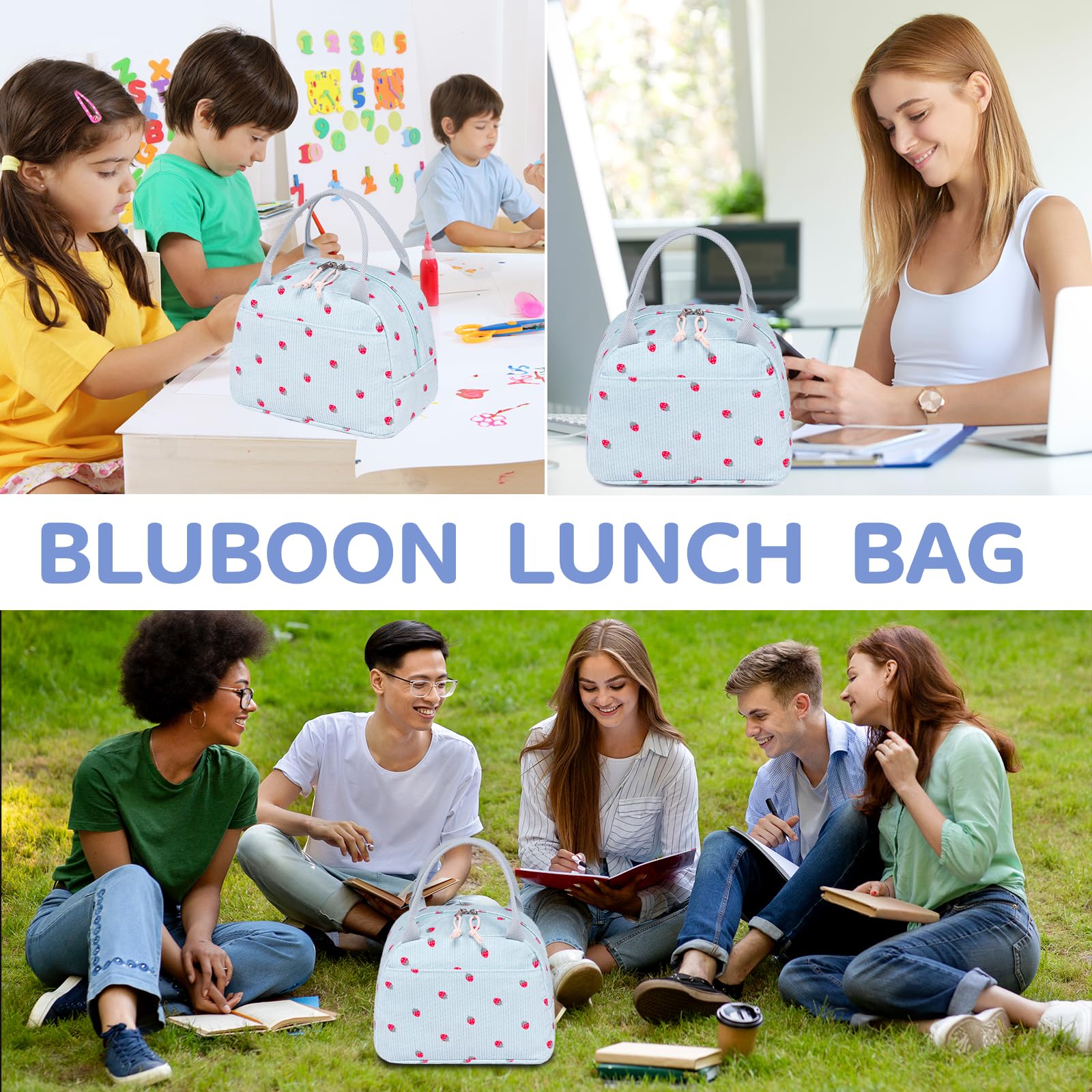 Bluboon corduroy lunch bag color varieties provide stylish options for every mood.