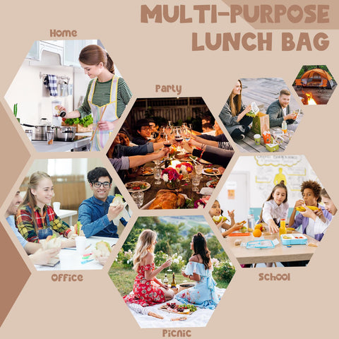 Bluboon corduroy lunch bag with waterproof polyester and BPA-free materials.