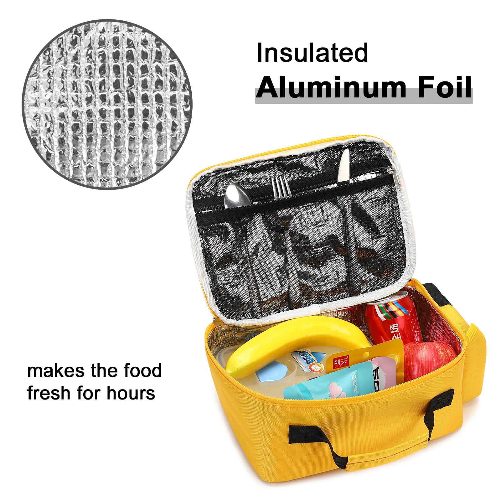 Bluboon kids lunch box front pocket securely holds keys and cards