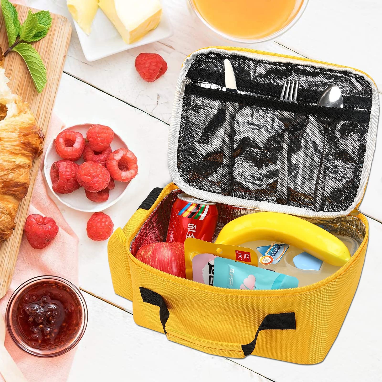 Bluboon lunch tote reinforced handle for comfortable carrying on busy mornings