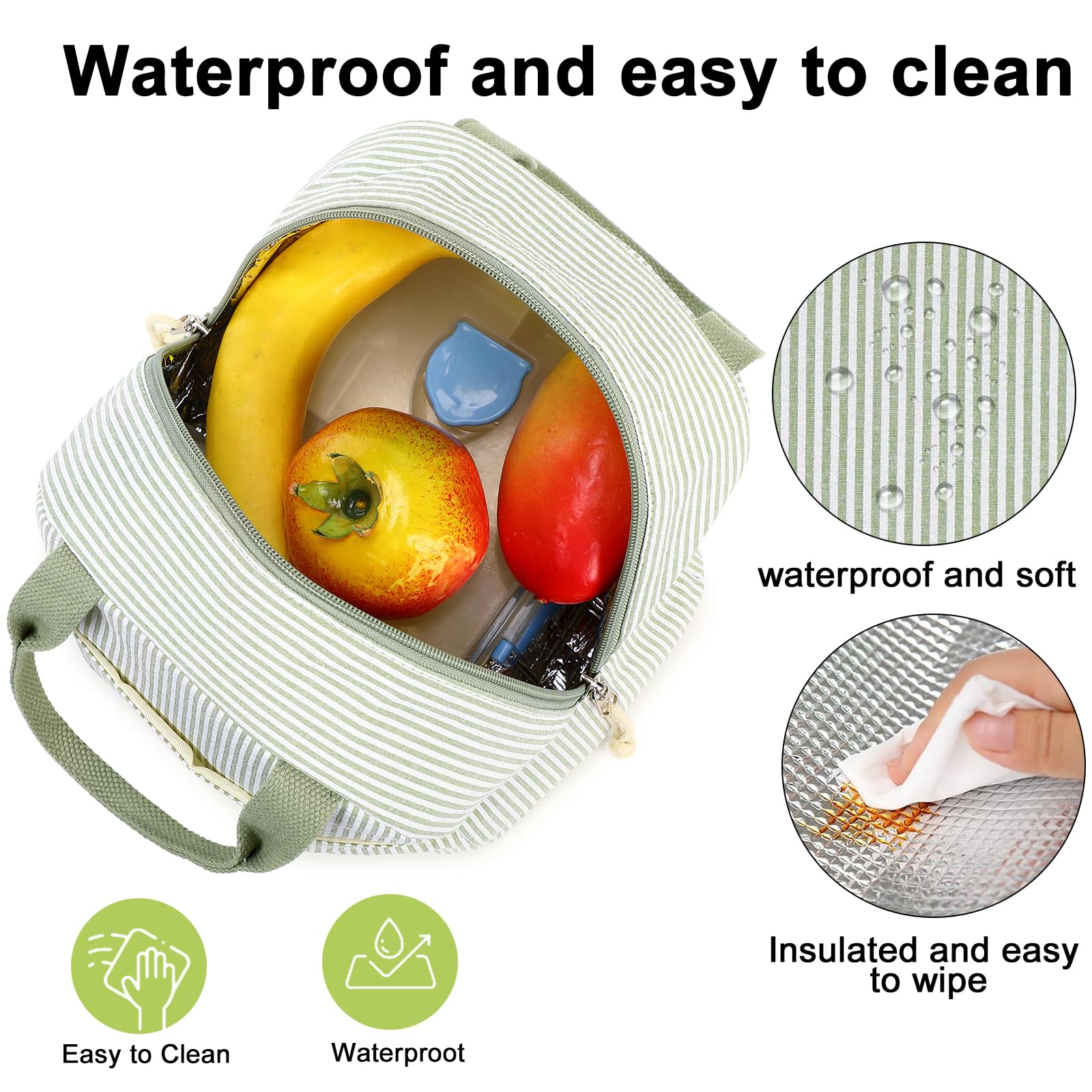 Bluboon lunch bag front pocket for cards and keys during commutes