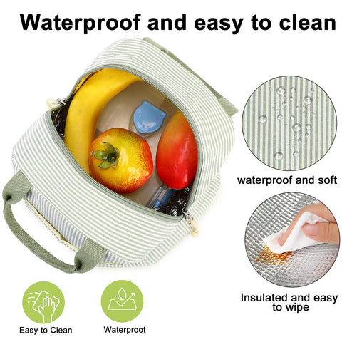 Bluboon lunch bag front pocket for cards and keys during commutes