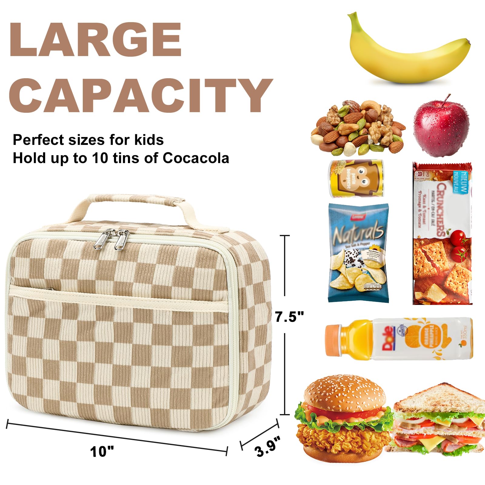 Bluboon lunch bag side pocket holds keys or cards for easy organization.
