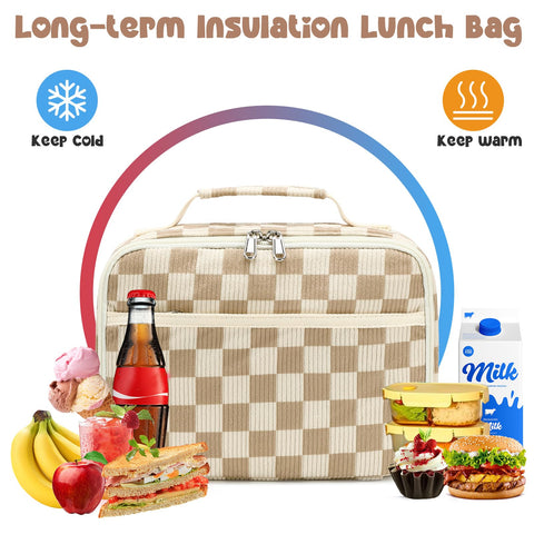 Bluboon kids lunch bag sized 8.7 by 6.3 by 7.5 inches.