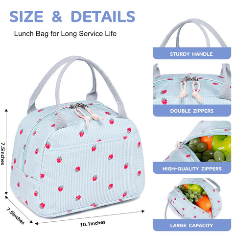 Bluboon lunch bag sturdy handle supports easy carrying all day.