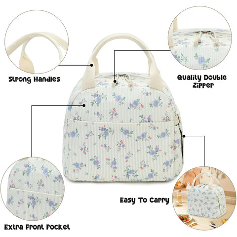Bluboon lunch bag with reinforced zippers for daily durability.