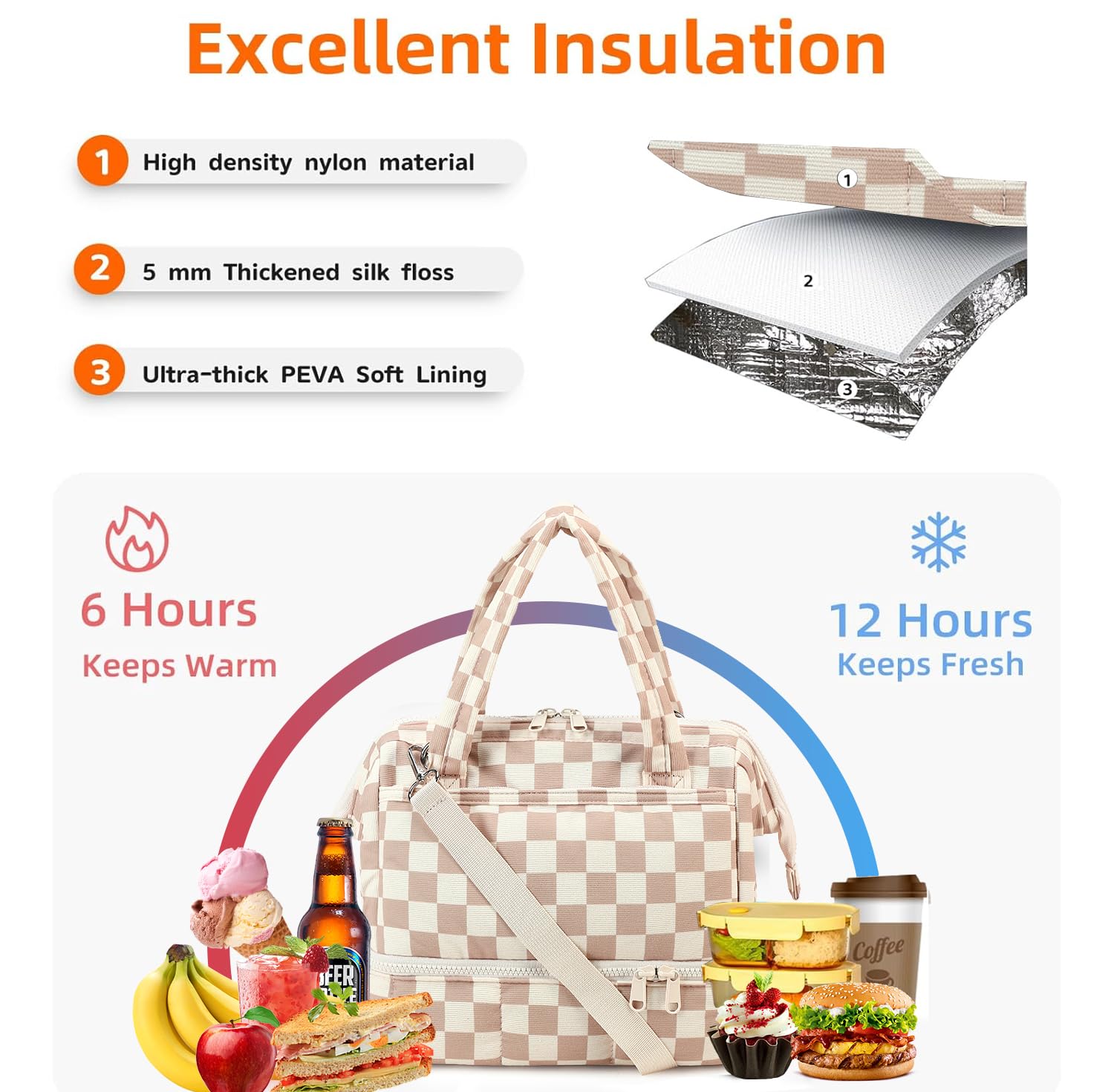 Bluboon lunch box adjustable shoulder strap for comfortable carrying