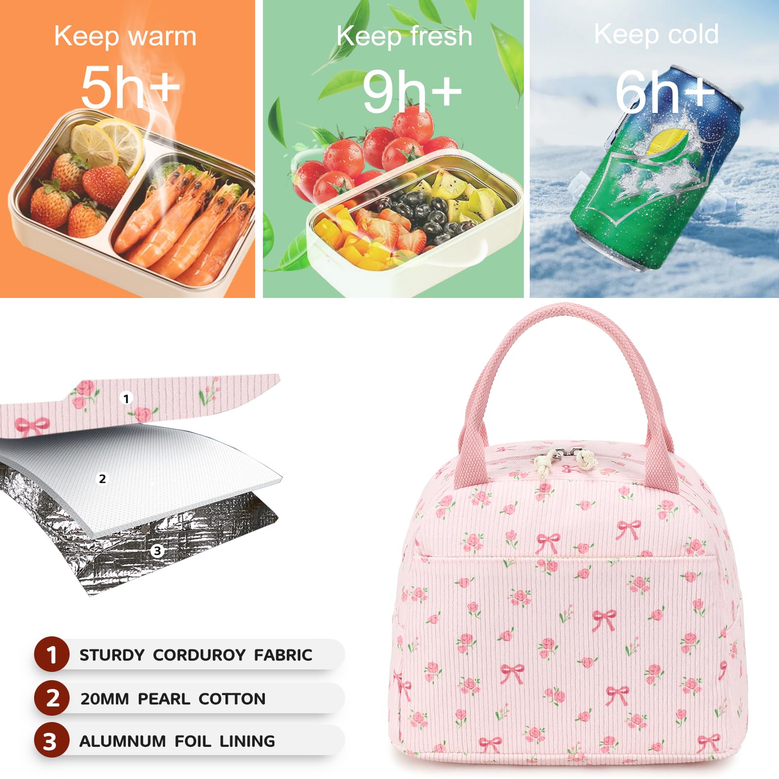 Bluboon waterproof lunch bag durable fabric resists daily wear and weather.