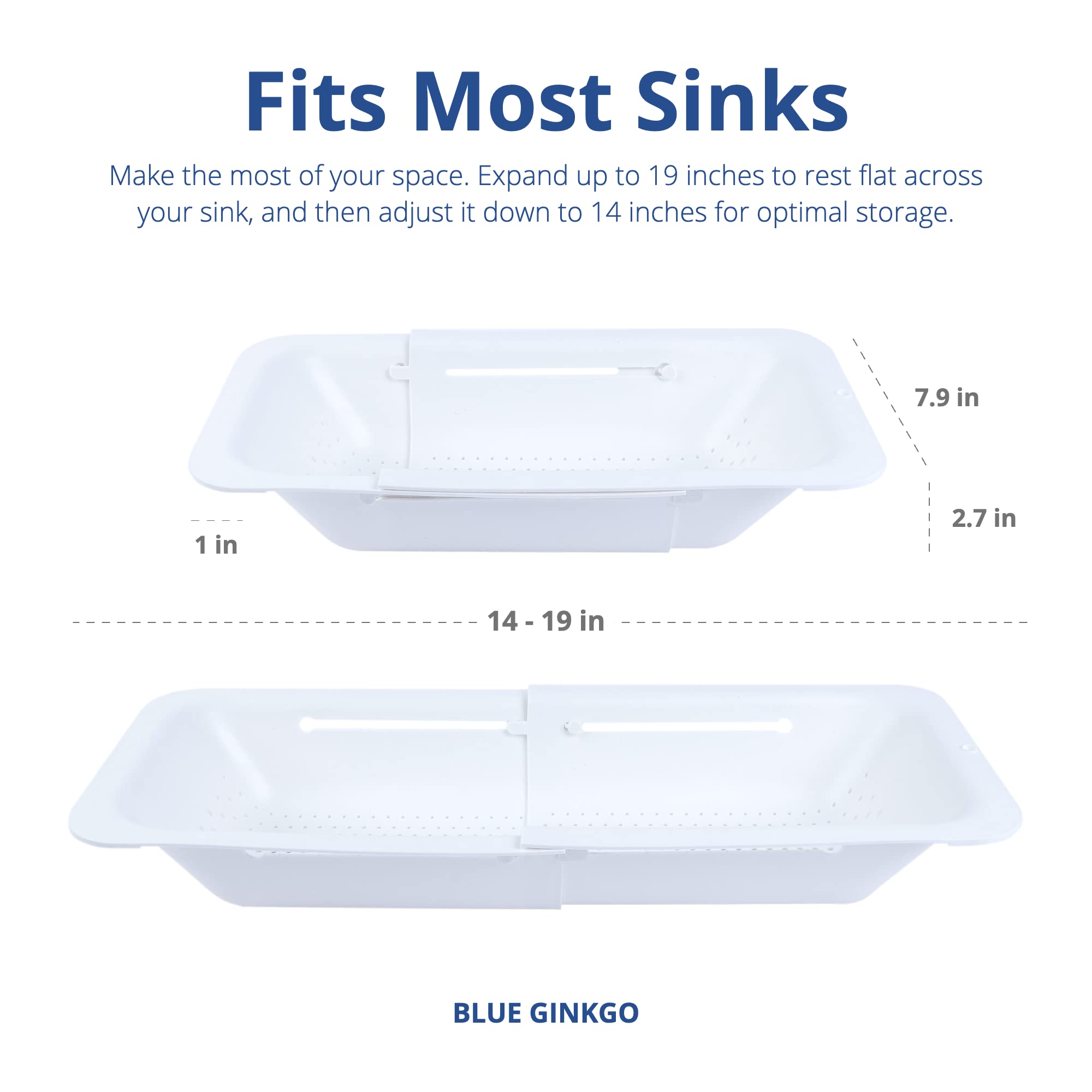 Blue Ginkgo BPA-free plastic colander supports safe meal prep.
