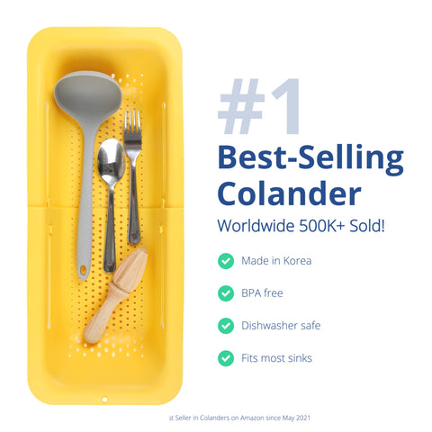 Blue Ginkgo colander pasta drain, convenient for draining cooked noodles.