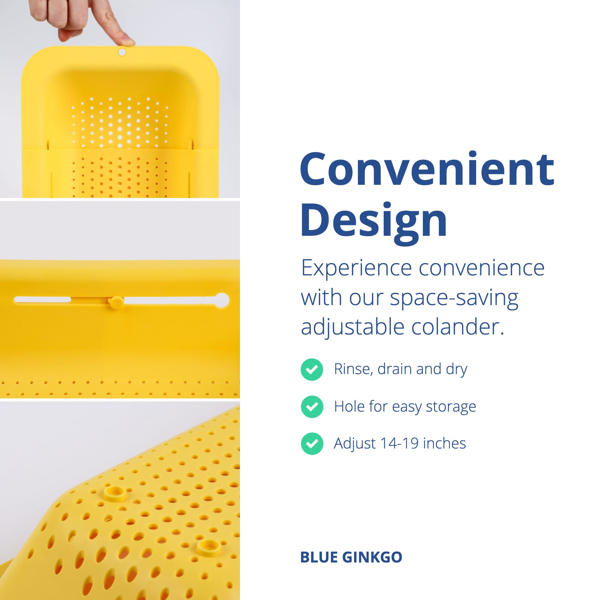 Blue Ginkgo dish drying basket doubles as a compact utensil rack after washing.