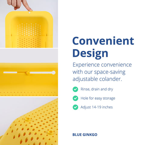 Blue Ginkgo dish drying basket doubles as a compact utensil rack after washing.