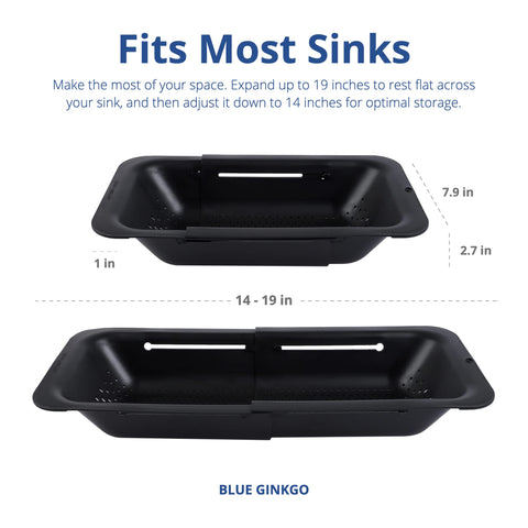 Blue Ginkgo dishwasher-safe colander for quick cleanup