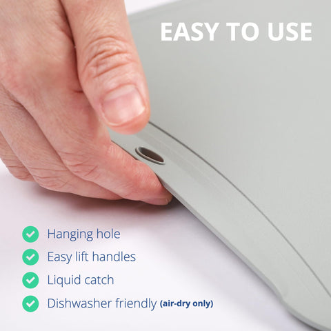 Blue Ginkgo TPU cutting mats small, perfect for on-the-go meal prep.
