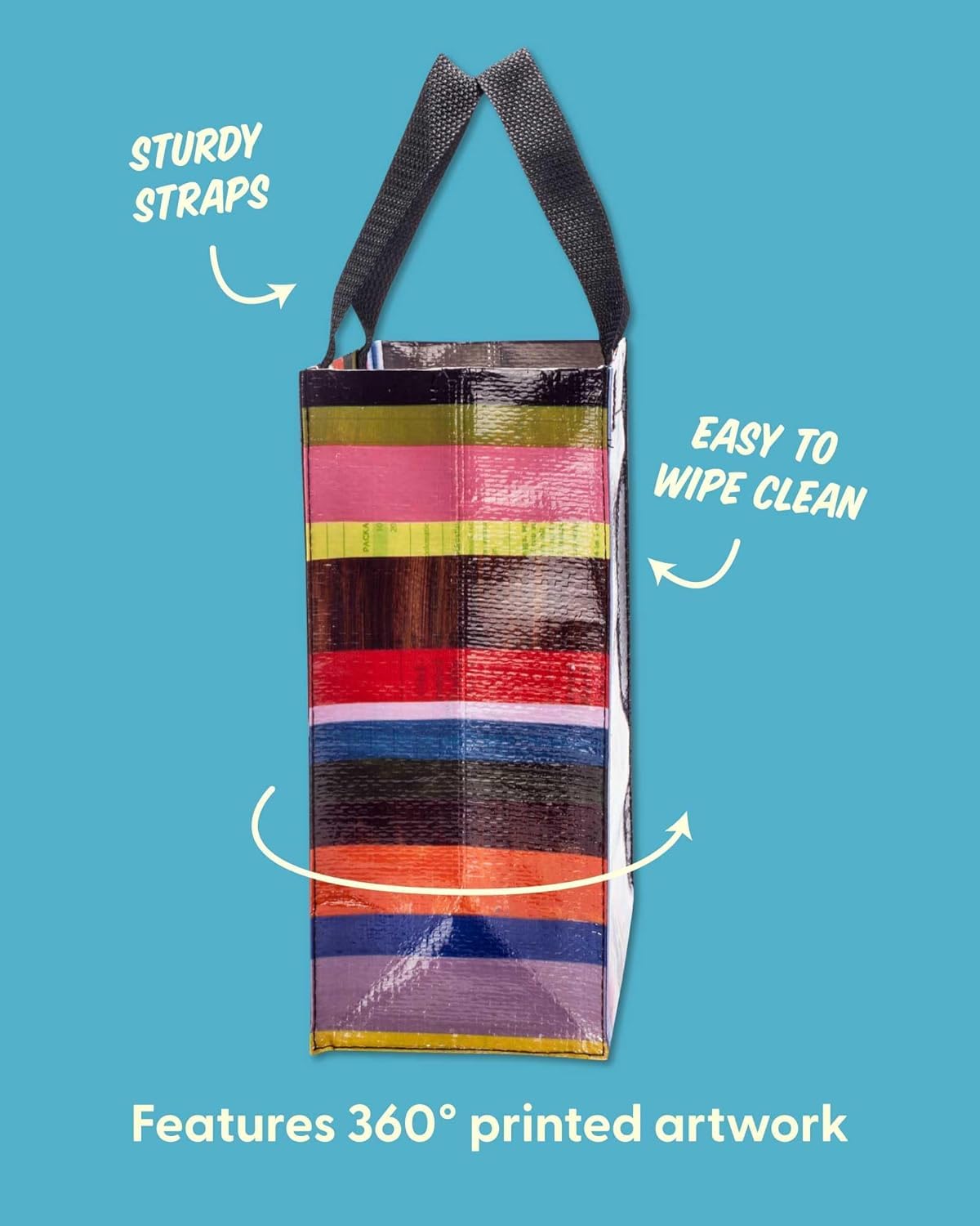 Blue Q Handy Tote short handles for easy hand or forearm carrying.